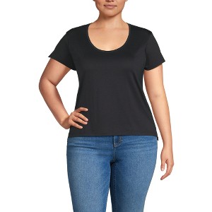 Lands' End Women's Supima Cotton Short Sleeve Scoop Neck Tee - 1 of 4