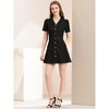 Allegra K Women's Button Up Collared Short Sleeve Washed Jean Demin Dress - 2 of 4