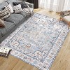 Acekool 2x6 Vintage Blue Washable Runner Rug, Non-Slip Oriental Medallion Low Pile Accent Carpet for Hallway, Entryway, Kitchen - 2 of 4