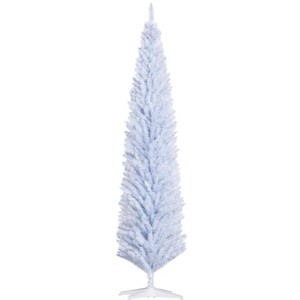 TopComfy Christmas Tree Stands Artificial Christmas Tree Festive Pencil Christmas Tree Cozy Snowy Decor for Living Room, White, 35.46"*7.88"*8.67" - 1 of 4