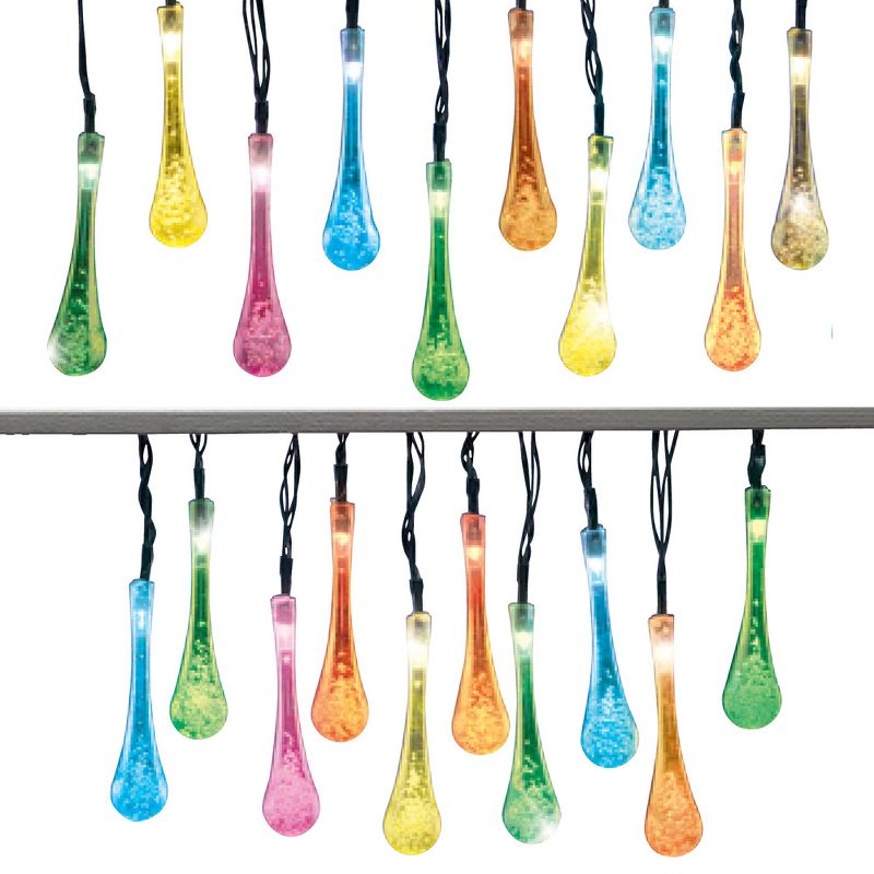 Collections Etc Solar Color Changing Raindrops Light String NO SIZE, 1 of 4