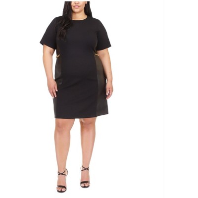 Michael Kors Womens Leather Chain Shift Dress