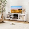 Costway 47.5" Console Cabinet for 55-Inch TVs with Storage Shelves Heavy-duty Metal Legs White - 4 of 4