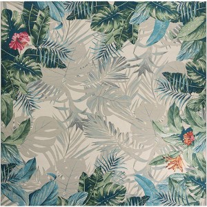 Unique Loom    Outdoor Botanical Kula Area Rug - 1 of 4