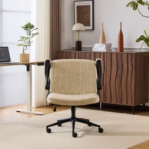 Karl Home | Oil-Waxed Leather Swivel Chair With Flip-Up Armrests - 1 of 4