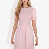 Anna-Kaci Women's Short Sleeve Smocked Fashion Dress with Swiss Dot Pattern and Ruffle Hem Detail Casual Summer Dress - 2 of 4