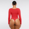Feelingirl Women's Seamless Long Sleeve Compression Thong Shapewear Bodysuit - 3 of 4