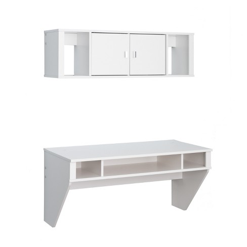 Designer Floating Desk And Hutch Set White Prepac Target