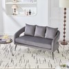 53.7" Velvet Loveseat ¨C Modern 2-Seater Open Back Sofa with 3 Pillows, Metal Legs, Compact Mini Sofa for Living Room, Bedroom, Office, Dorm - 3 of 4