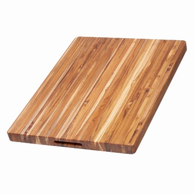 TeakHaus Edge Grain 24 X 18 Inch Rectangular Hand-Grip Cutting Board