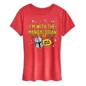 Women's - Star Wars - The Mandalorian Im With Mando Short Sleeve Graphic T-Shirt - 1 of 4