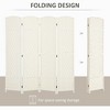 Aghana Digitals 4-Panel Freestanding Privacy Screen, 6' Tall White Folding Wood Partition with - 3 of 4
