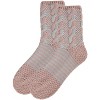 Memoi Women's Cable Twist Sweater Knit Soft Cozy Crew Socks - 3 of 4