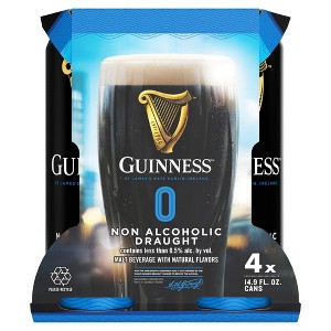Guinness 0 Non-Alcoholic Draught Beer - 4pk/14.9 fl oz Cans - 1 of 4