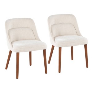 LumiSource Set of 2 Rina Fabric Chair Walnut Wood - 1 of 4