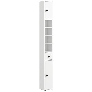 SEVOBAL Bathroom Storage Cabinets Tall Narrow Cabinet with Adjustable Shelves and Door Storage for Bathroom, White, 7.75"*7.75"*70.75" - 1 of 4