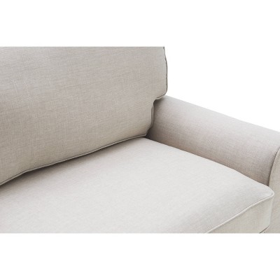 Copenhagen Light Gray 78" Microfiber Sofa with Rounded Arms and Removable Cushions
