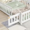 Nicbex Twin/Full House-Shaped Headboard Floor Bed with Fence and Door,Sturdy Wood Twin Montessori Floor Bed with Safety Guardrails for Toddlers - 4 of 4