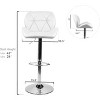 Elecwish Bar Chairs Set of 2 PU Leather Barstools Adjustable Height Swivel 360 Degrees White - 2 of 4