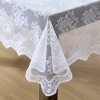 HLC.ME Jolene Floral Patterned Scalloped Tablecloth, Lace Fabric Table Cloth for Rectangular Tables, Wrinkle Resistant - 3 of 4