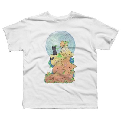 Boy's Design By Humans Cat Pumpkin Pile By AwkwardDragon T-Shirt