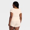Women's Ribbed Short Sleeve Shirt and Shorts Pajama Set - Auden™ - 2 of 3