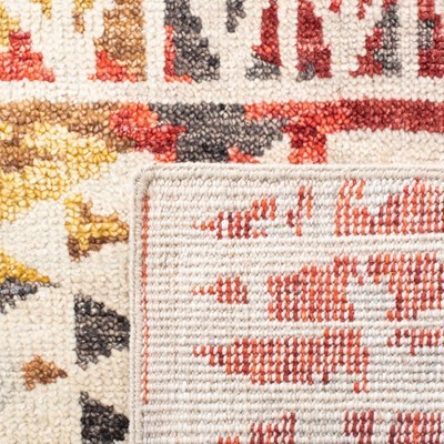 Samarkand Red and Ivory Hand-Knotted Wool Area Rug