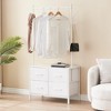 4 Drawers, Fabric Drawers & Wooden Top,Heavy Duty Metal Frame Garment Rack,  for Bedroom， - 3 of 4