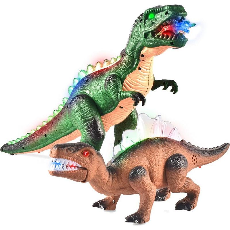 Syncfun 2 Pcs Dinosaur Toys, Walking Realistic T-Rex Dinosaur Figures with Roaring Sound, Electronic DinosaurToys for Kids, Birthday Party Favor, 2 of 8