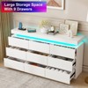 Dyonery 9-Drawer Dresser with Power Outlet and LED Light, 3-Tier Modern Storage Chest with Ample Capacity & Smooth Glides for Bedrooms - 3 of 4