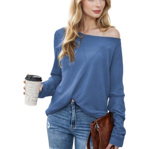 Anna-Kaci Women's Cross Stitching Textured Long Sleeve Pullover - 1 of 4