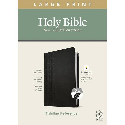 NLT Large Print Thinline Reference Bible, Filament Enabled Edition (Red Letter, Leatherlike, Black, Indexed) - (Leather Bound)