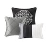 Sapphtopaz 7-Piece All-Season Comforter Set, Traditional Faux Silk Bedding Set with Pieced Details, Bed Skirt & Decorative Pillows, Bedding Set - 3 of 4