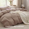 Duvet Cover Set 3pcs Prewashed Fabric Queen Size Bright White - Bedsure - 2 of 4