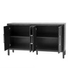 VYNXARIA Storage Cabinet Sideboard Wooden Cabinet with 4 Metal handles ,4 Shelves and 4 Doors for Hallway, Entryway, Living room,Black - 4 of 4