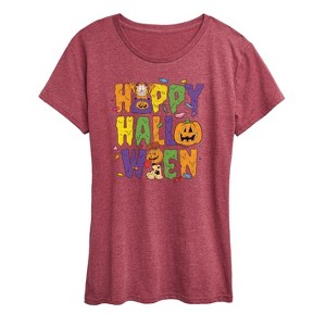 Women's - Garfield - Happy Halloween Icons Short Sleeve Graphic T-Shirt - 1 of 4