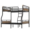 Lycvki Black Metal Industrial Detachable Bunk Bed with Safety Guard Rails for Teens - 3 of 4