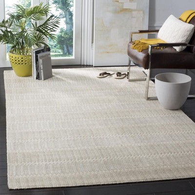 Marbella Beige 4' x 6' Handmade Viscose Rug