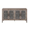 VYNXARIA Hollow Four-Door Antique Cabinet£¬American Country Style Storage for Living Room, TV Area, and Kitchen in Warm Brown Finish - 4 of 4
