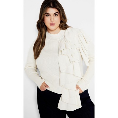 Women's Plus Size Amira Sweater - ivory | CITY CHIC