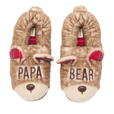 Dearfoams Men's Papa Bear Closed Back Slipper