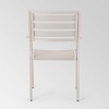 Cape Coral 2pk Aluminum Modern Dining Chairs - Silver - Christopher Knight Home: Weather-Resistant, Slat Design, for Patio & Outdoor - 3 of 4