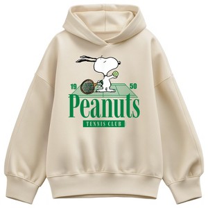 Women's - Peanuts - Tennis Club Oversized Fleece Hoodie Sweatshirt
