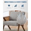 Mid-Century Modern Accent Chair, Breathable Linen Upholstered Armchair with Sturdy Wood Legs for Living Room, Bedroom - 4 of 4