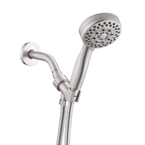 SEVOBAL Shower Faucets, 5-Mode Adjustable High Pressure Handheld Shower Head with Hose for Modern Bathroom Upgrade, Silver, 11.22"*8.66"*3.93" - 1 of 4