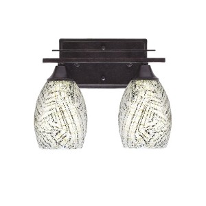 Toltec Lighting Uptowne 2 - Light Vanity in  Dark Granite with 5" Natural Fusion Shade - 1 of 1