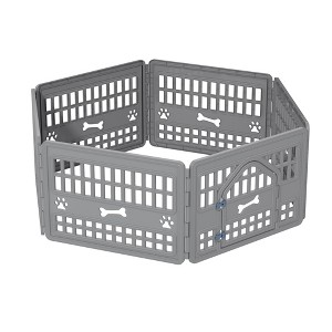 Dolonm 6 panels, foldable/movable plastic pet fence with door Lockable - 1 of 4