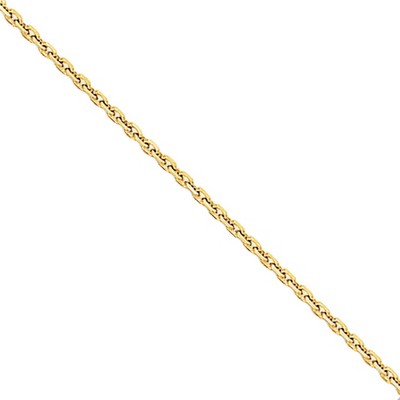 Black Bow Jewelry 0.95mm 14k Yellow Gold Diamond Cut Cable Chain Necklace