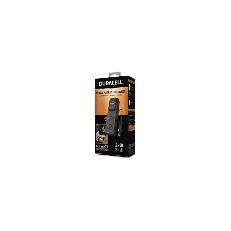 Duracell 175W Powerstrip Inverter with AC outlet and 2.1 Amp USB ports, 3 of 5