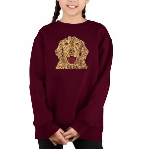 LA Pop Art Dog - Girl's Word Art Crewneck Sweatshirt - 1 of 3